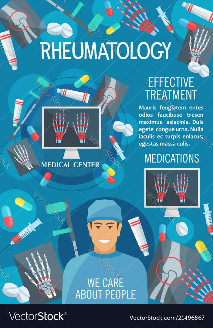 Rheumatology Medical Clinic Or Hospital Banner Vector Image