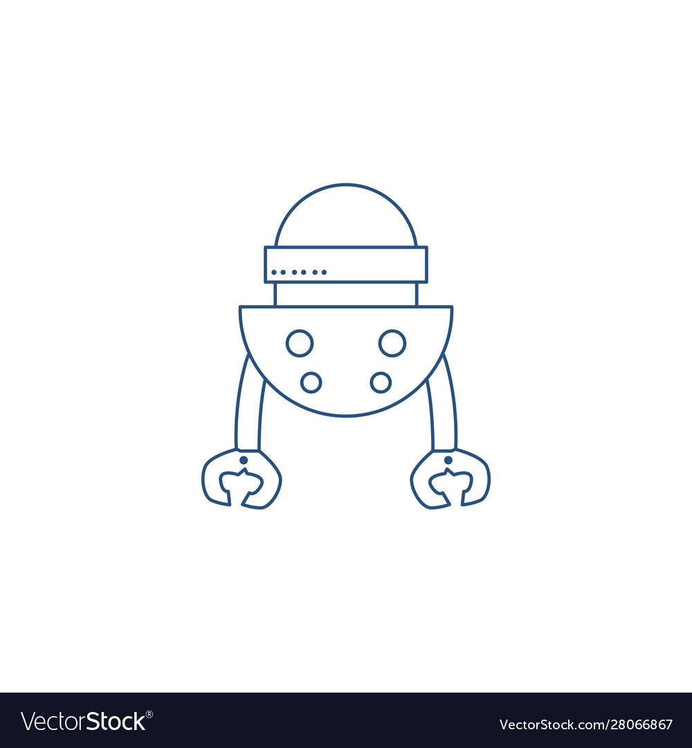 Robot with two hands line style icon