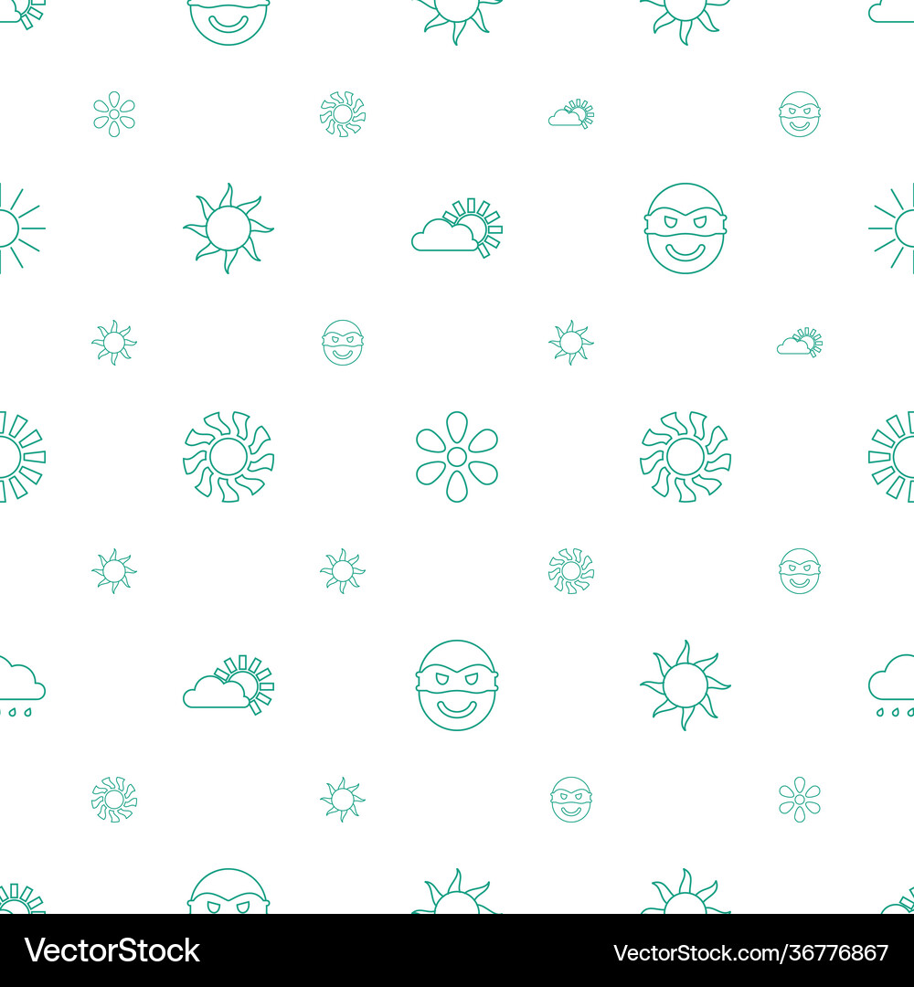 Sunset icons pattern seamless white background Vector Image
