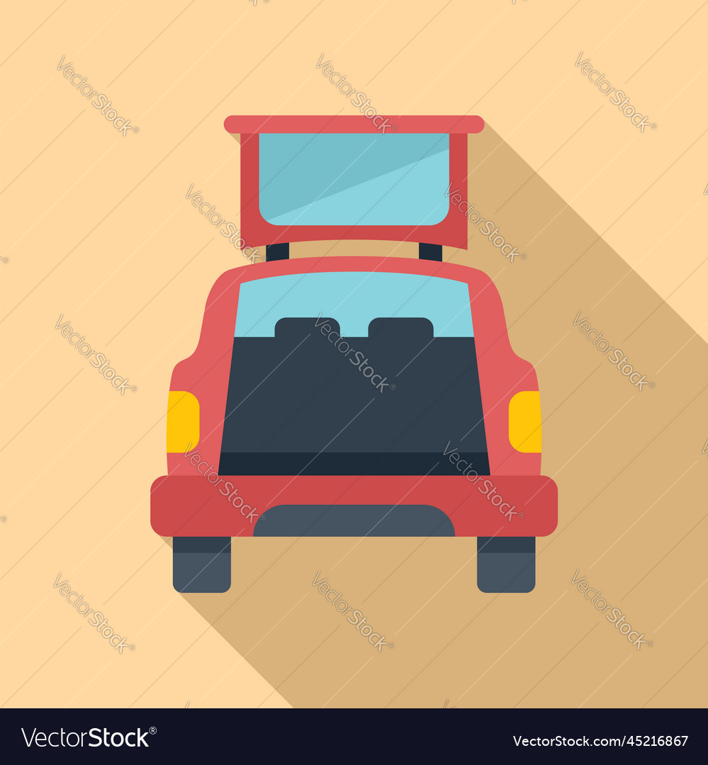 Travel car trunk icon flat open door Royalty Free Vector