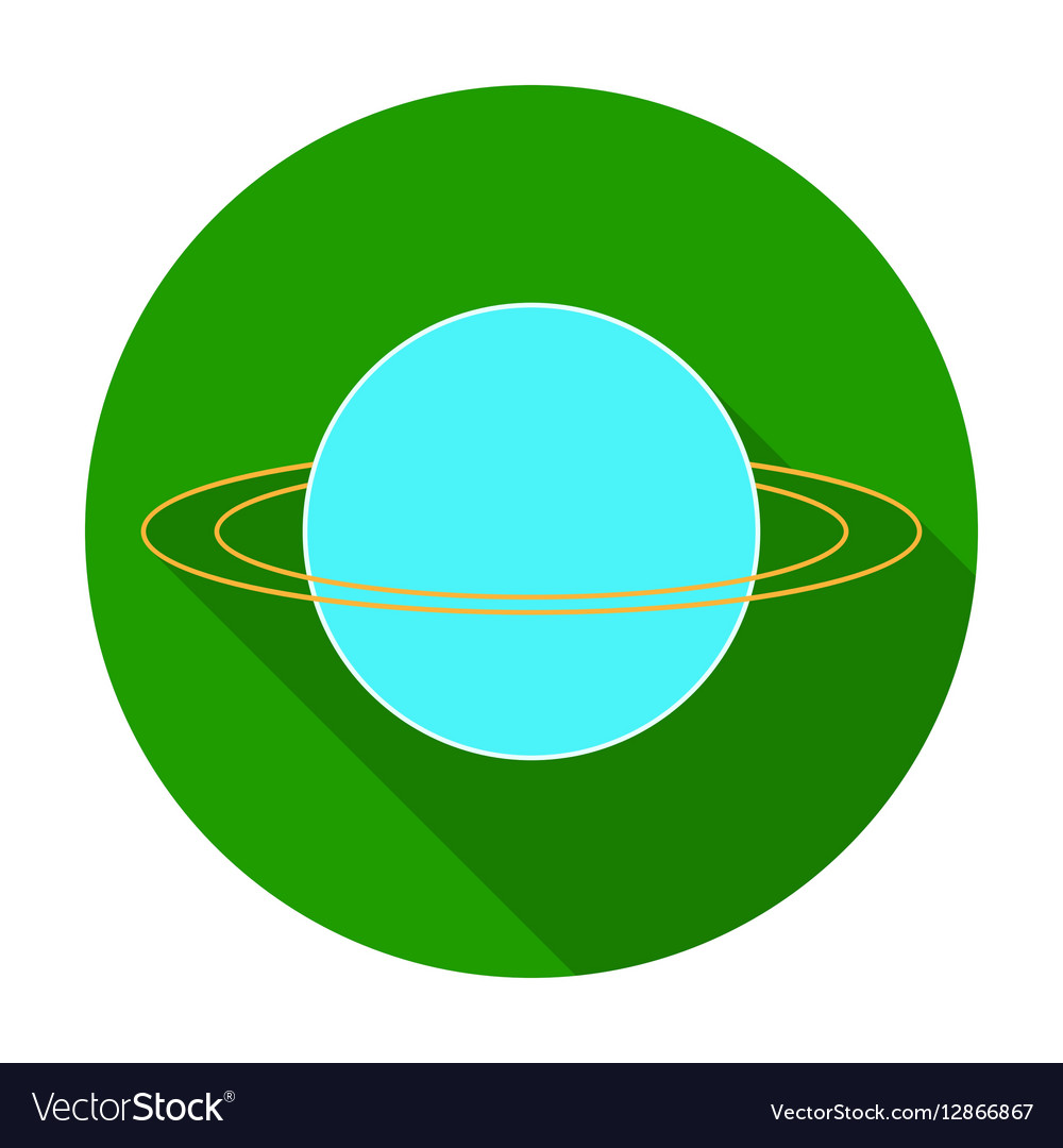 Uranus icon in flat style isolated on white