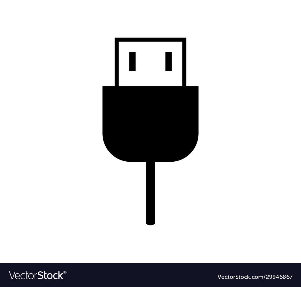 Usb socket icon in on white background