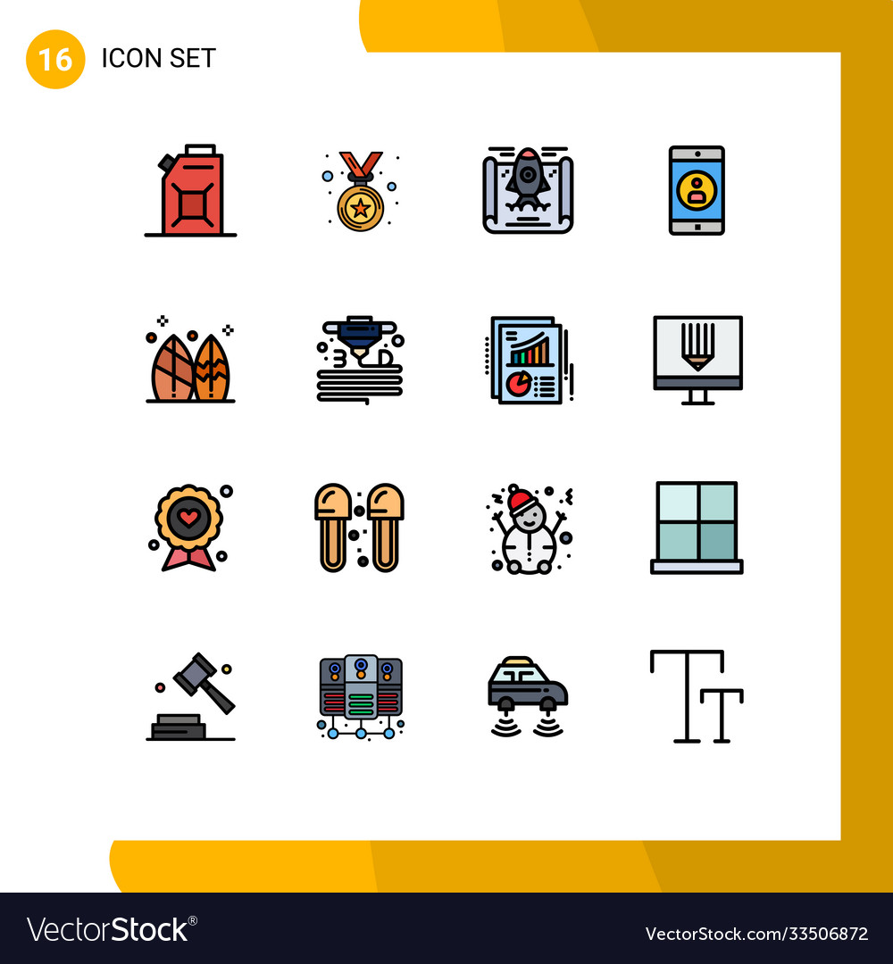 16 creative icons modern signs and symbols Vector Image