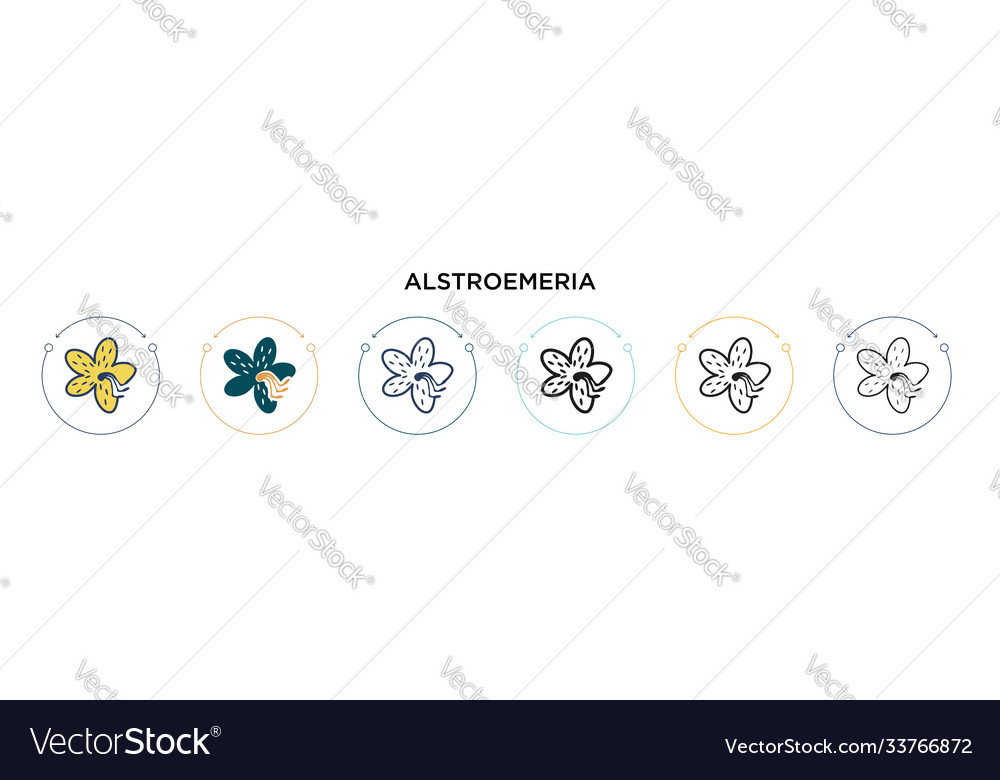 Alstroemeria Ikone in voller dünner Linie