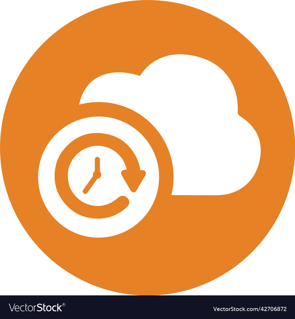 Backup cloud time machine icon orange color design