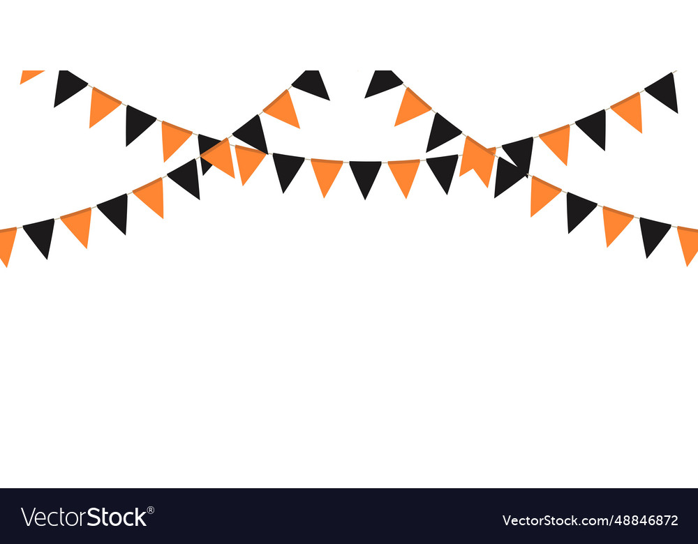 Black and orange flag garland triangle pennants