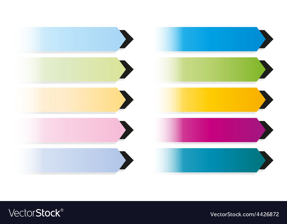 Collection of buttons with black arrow