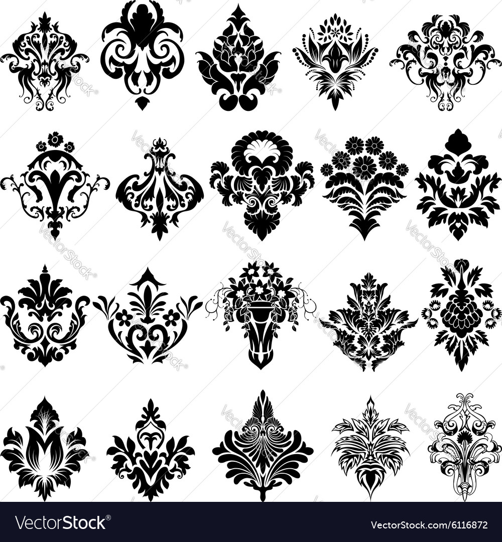 Damask emblem set Royalty Free Vector Image - VectorStock