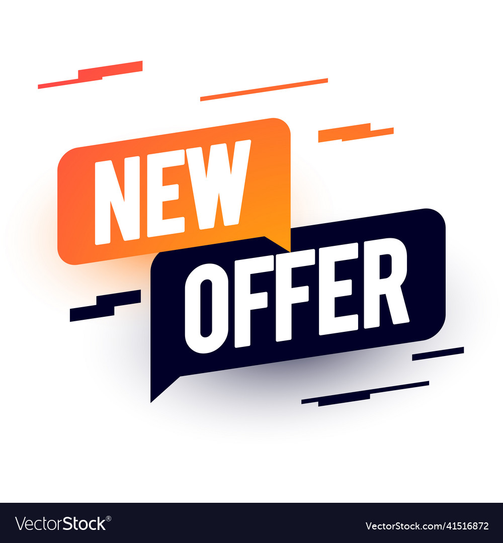 Dynamic new offer speechbubble label Royalty Free Vector