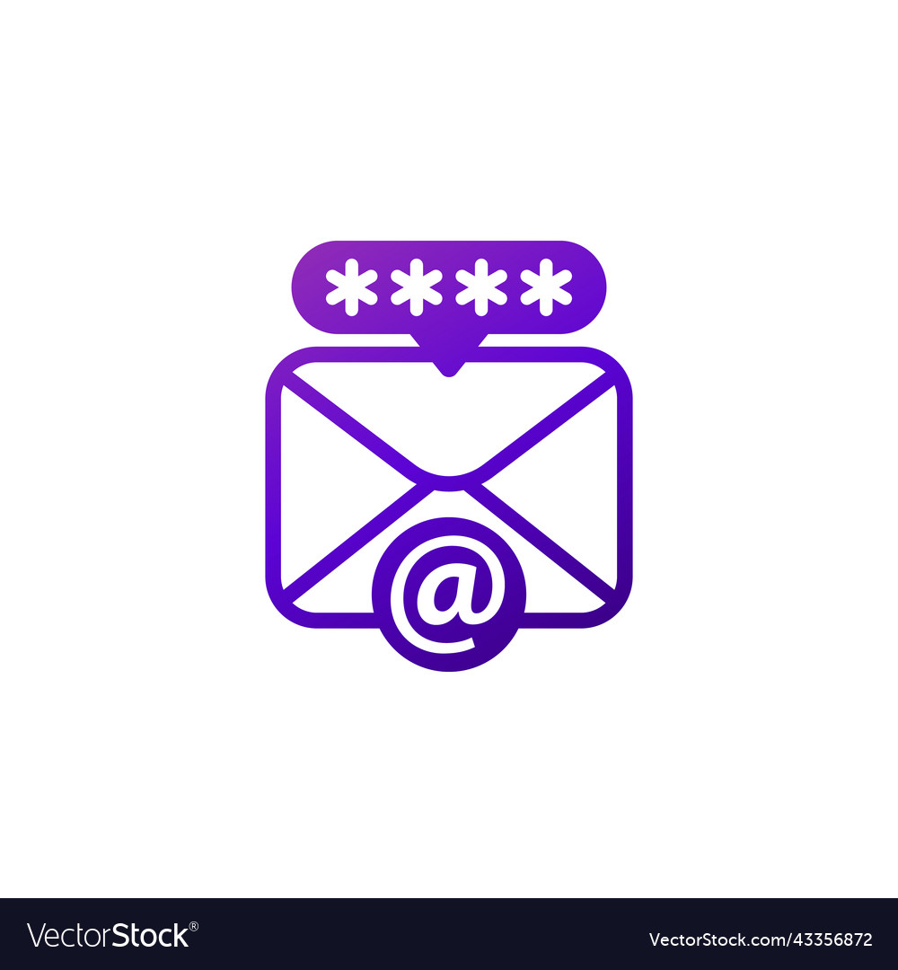Email mail icon with password
