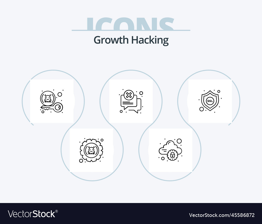 Hacking line icon pack 5 design router lost