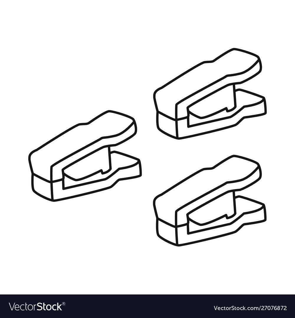 Isolated object peg and clothespeg icon set
