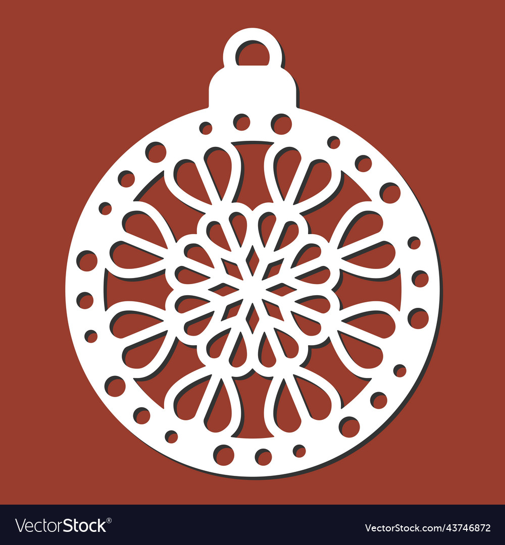 Laser cut template of christmas decoration Vector Image