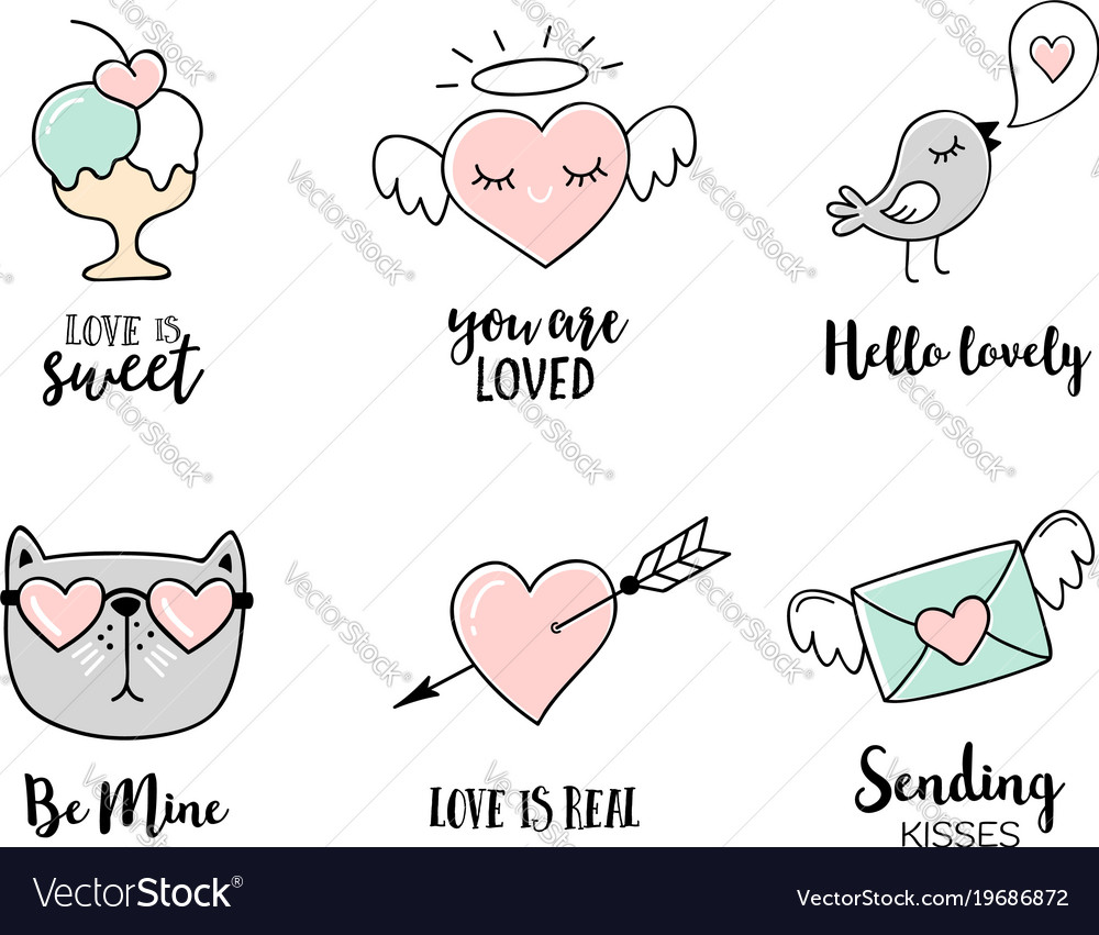 Premium Vector  True love hand lettering with a doodle heart