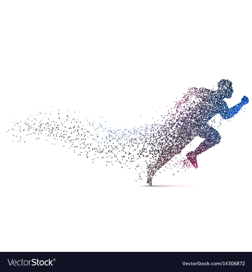 Man running background made with dynamic particles
