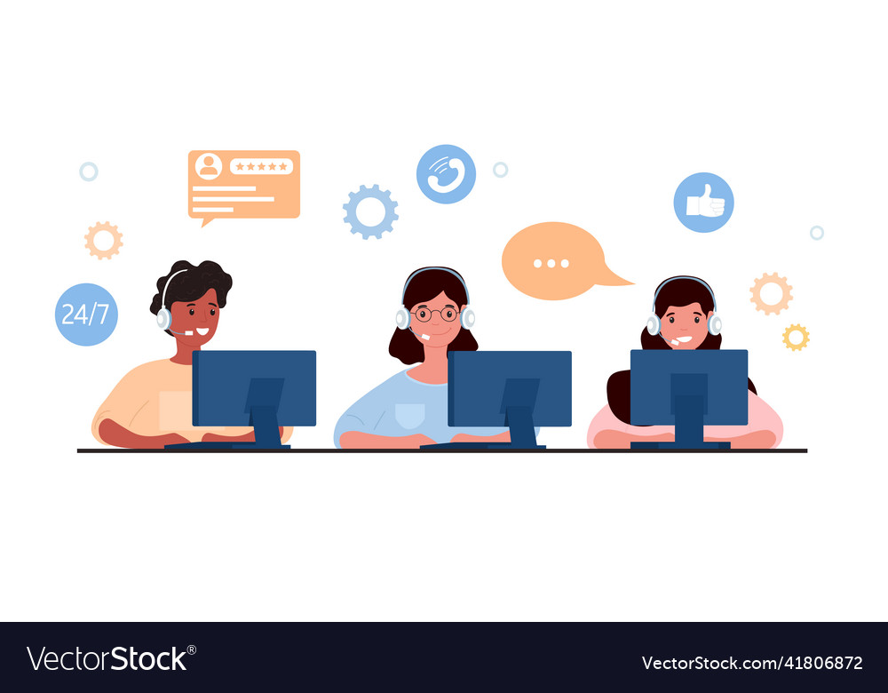 Office operators concept vector image Office operators concept