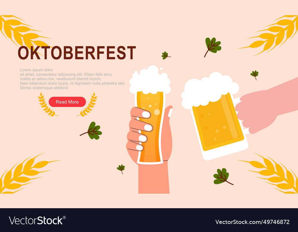 Oktoberfest horizontal banner design Royalty Free Vector