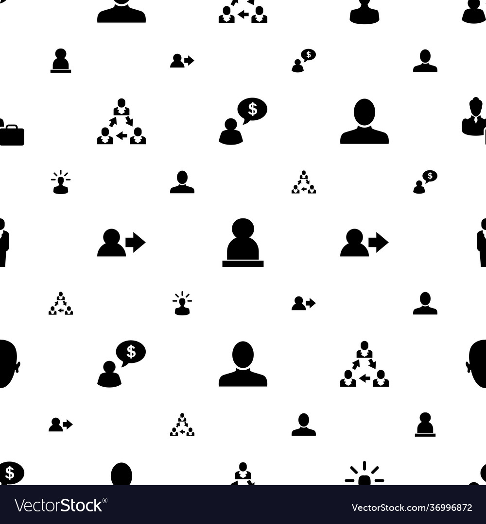 Profile icons pattern seamless white background