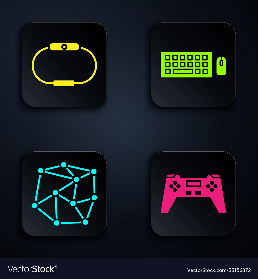 Set gamepad smartwatch neural network vector image Set gamepad smartwatch neural network