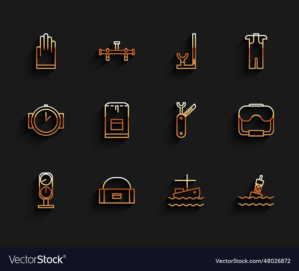 Set line gauge scale case or box container vector image Set line gauge scale case or box container