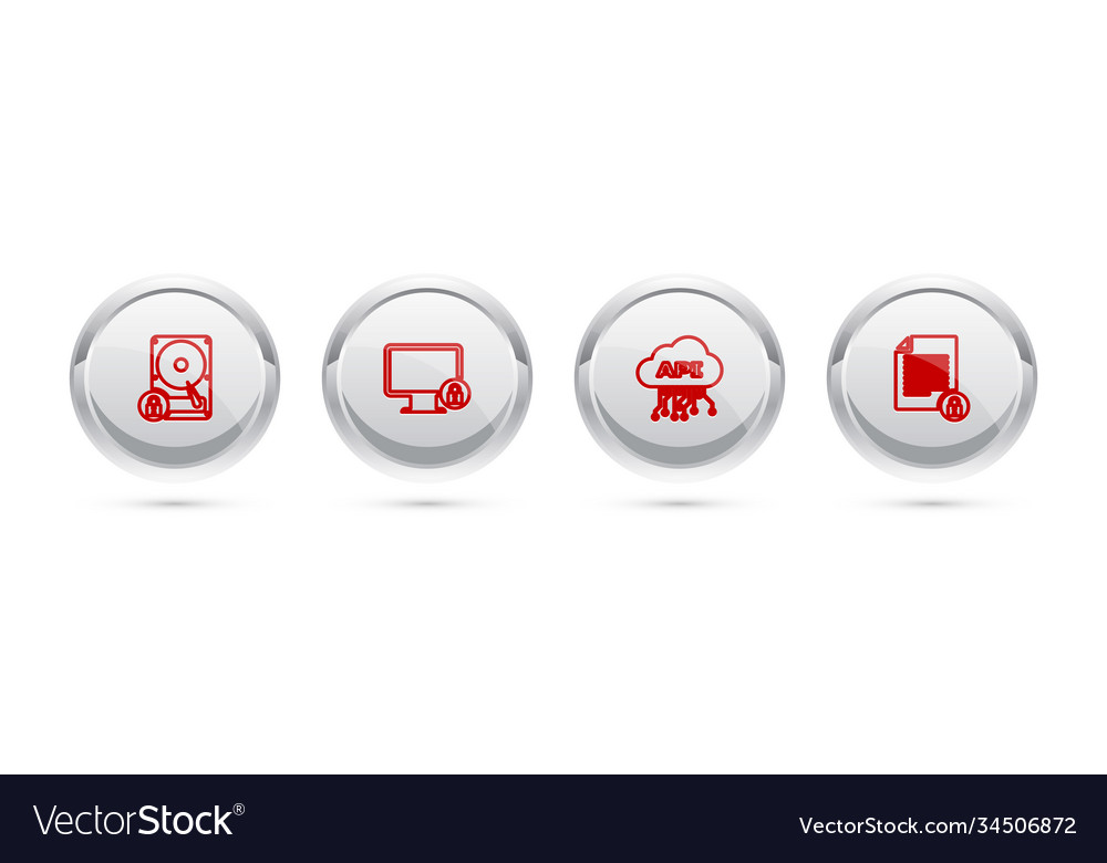 Set line hard disk drive and lock on monitor