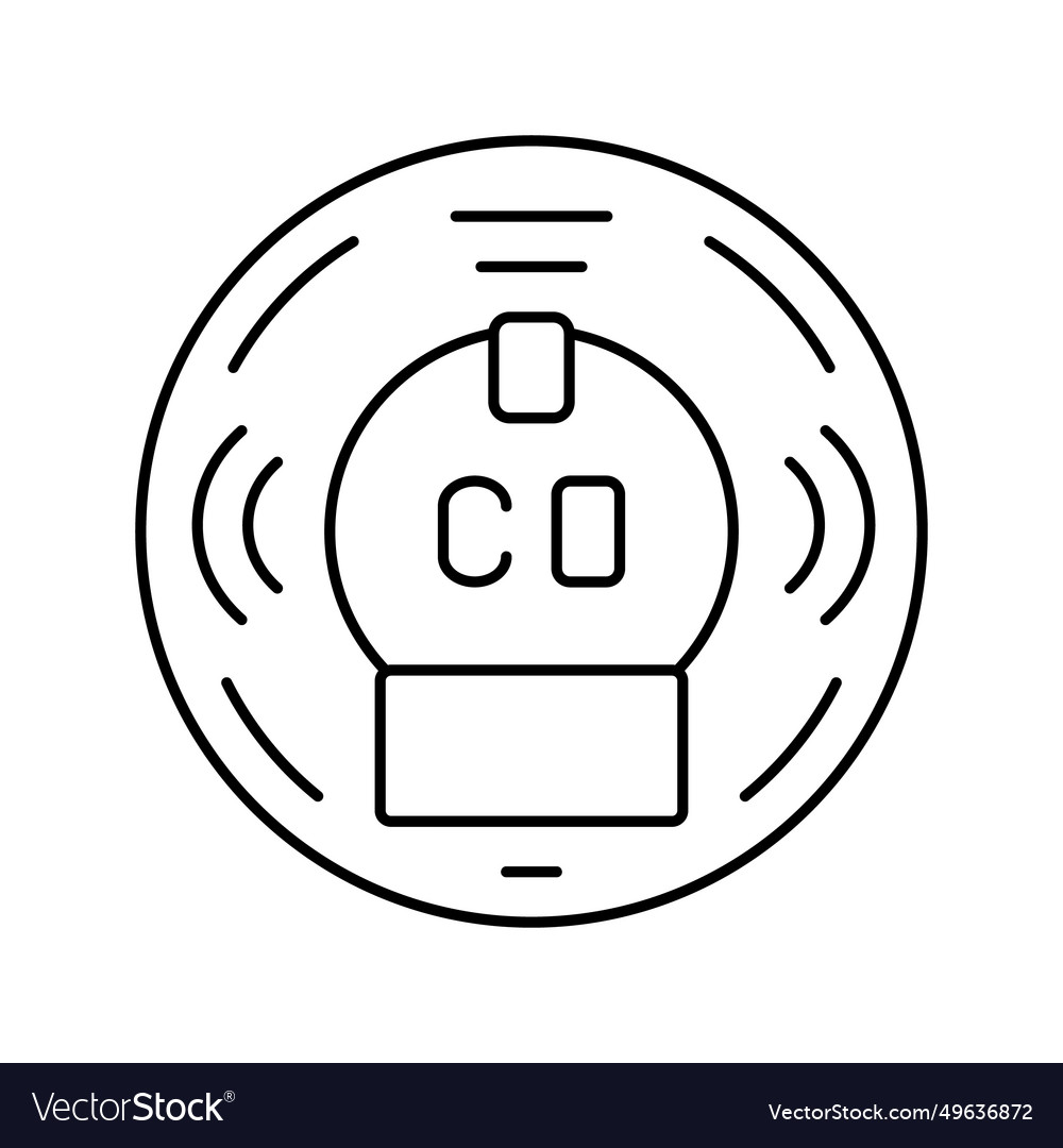 Smart carbon monoxide detector home line icon