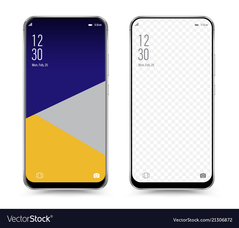 Smartphone mockup transparent screen Royalty Free Vector