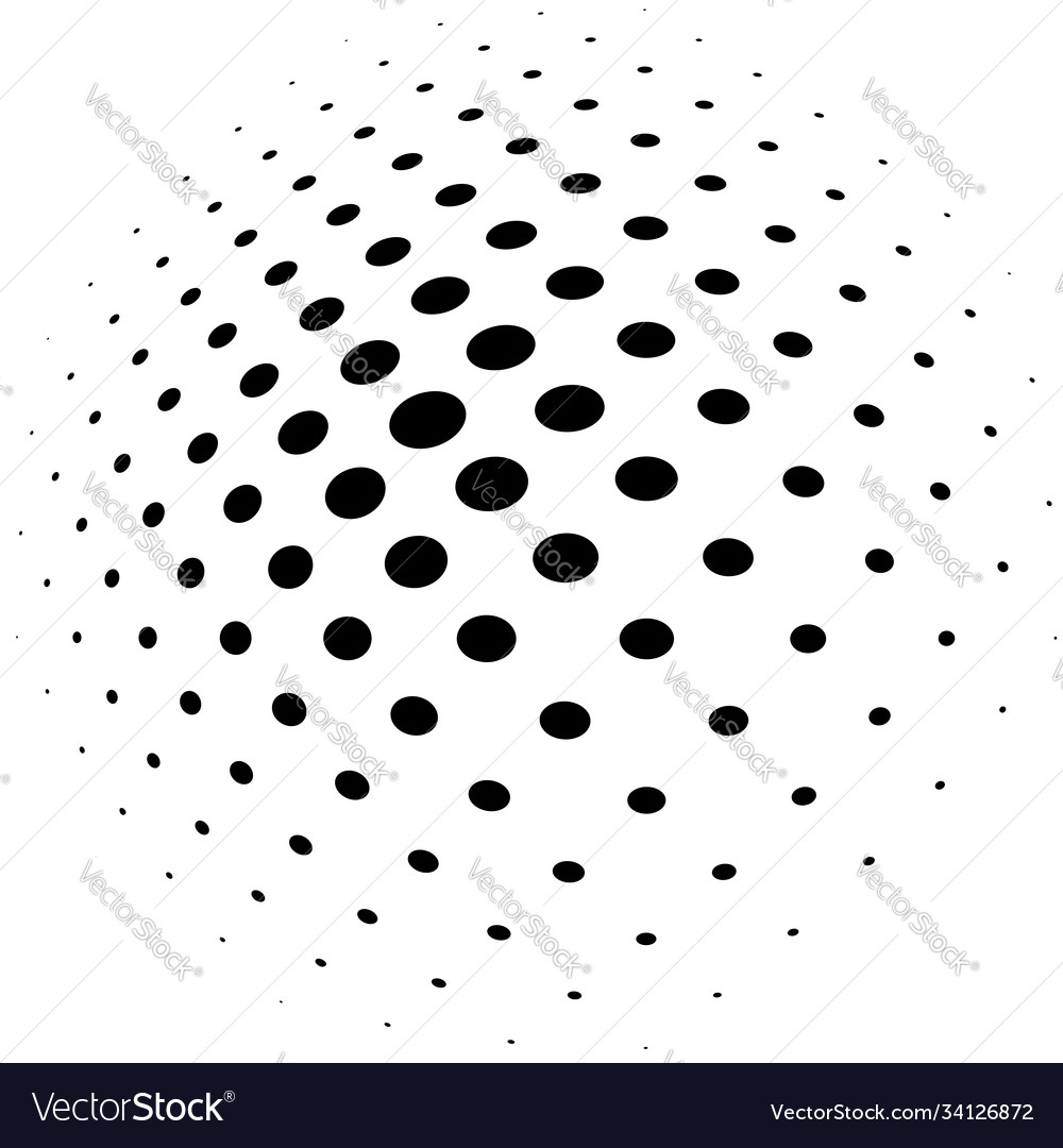 Spherical distortion halftone dots element orb