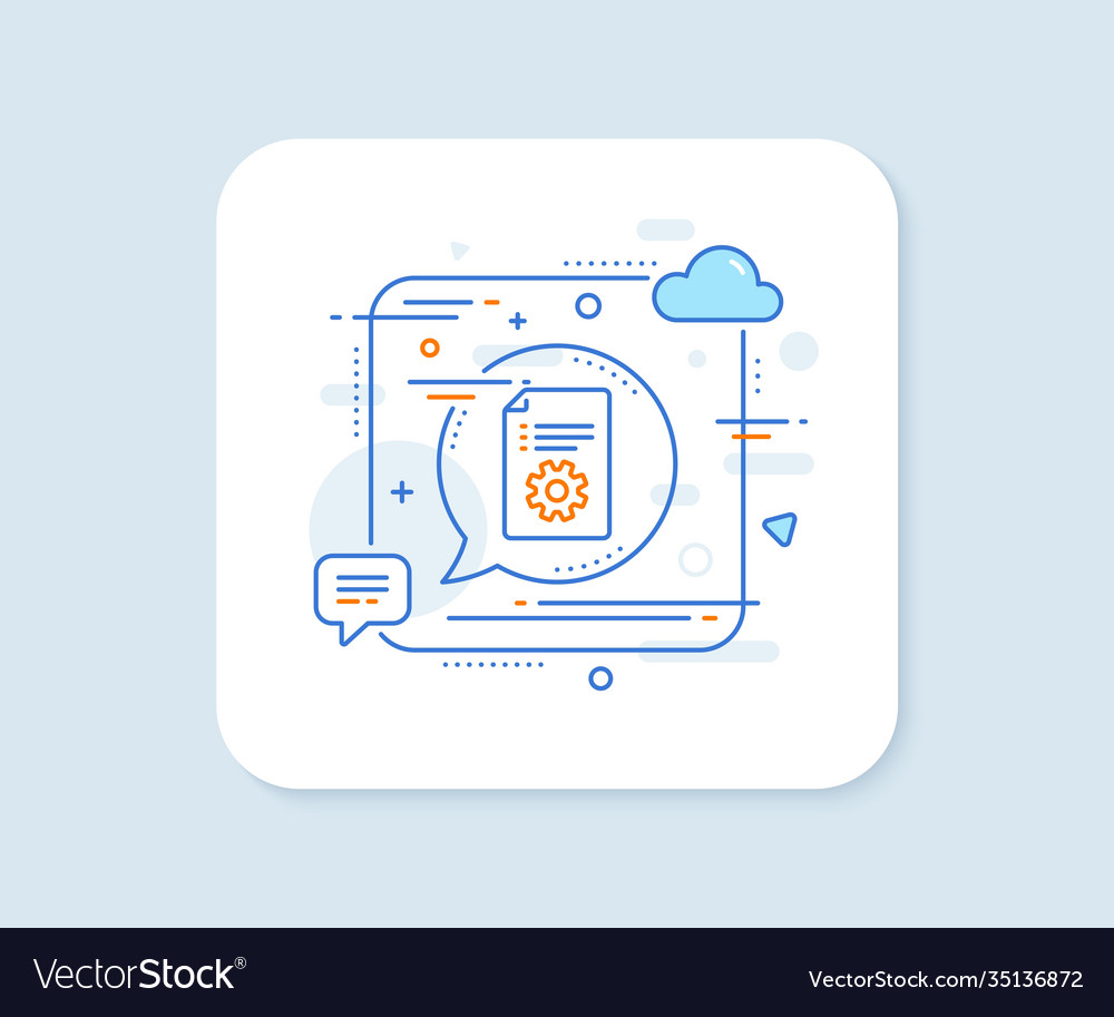 Technical documentation line icon instruction vector image Technical documentation line icon instruction