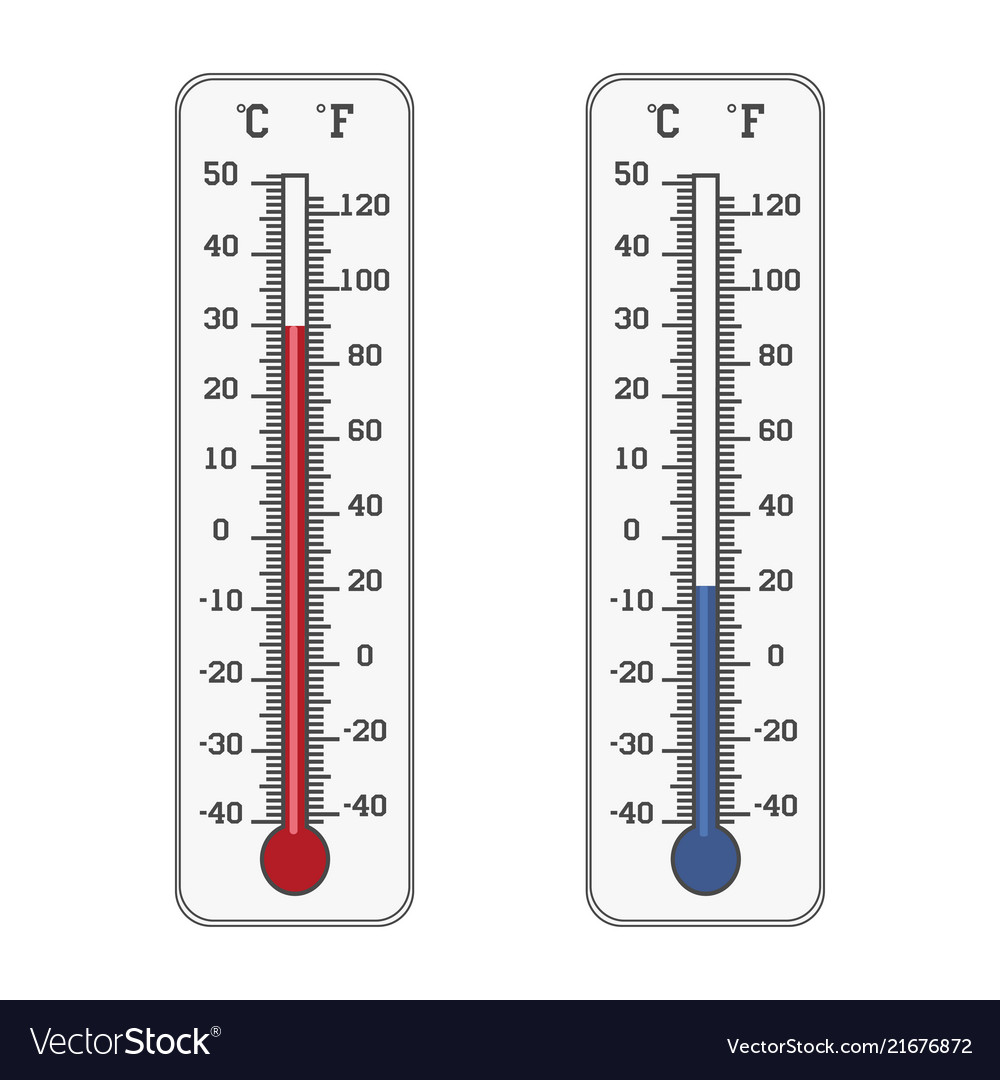 Thermometer icon celsius and fahrenheit measuring Vector Image