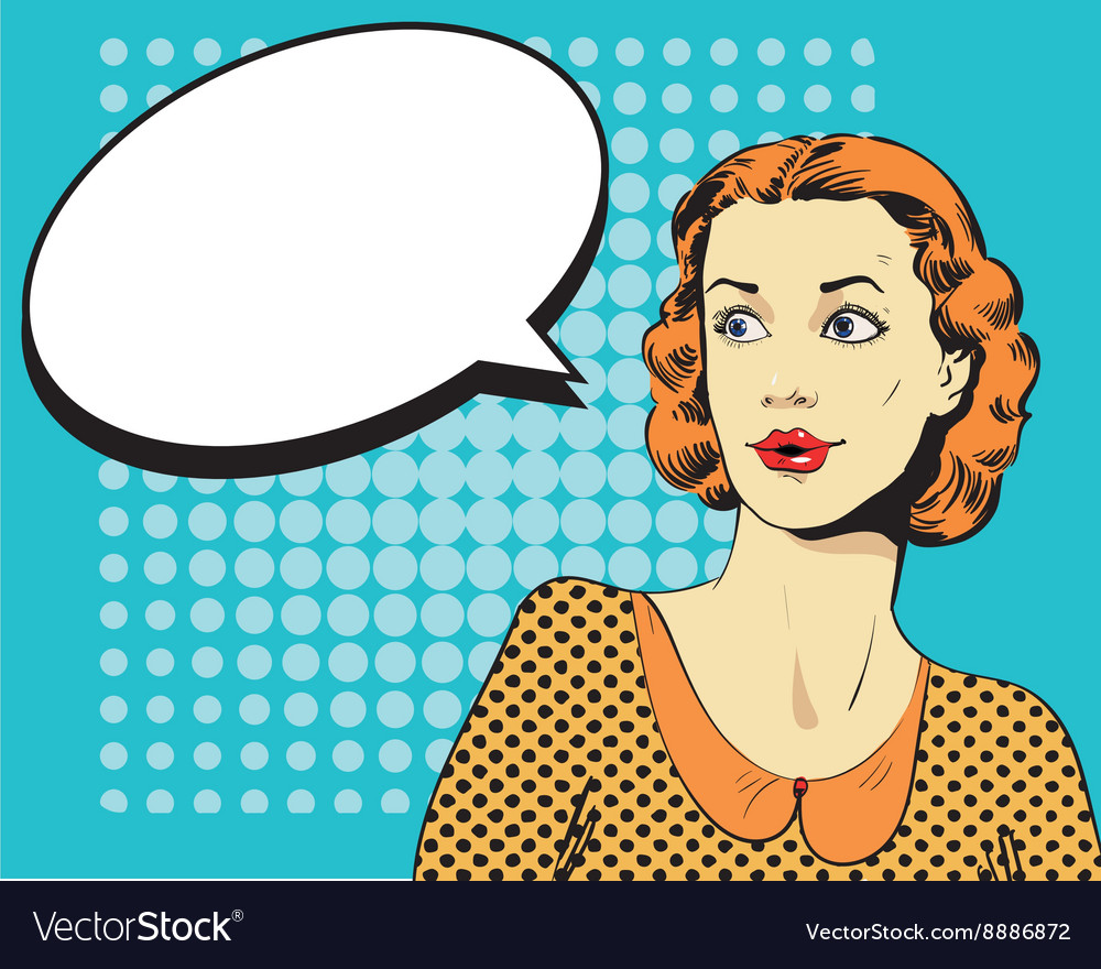 Woman with speech bubble Royalty Free Vector Image