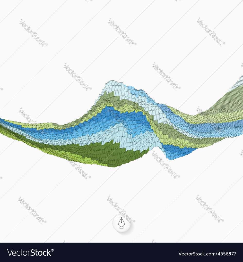 Abstract background with waves mosaic 3d