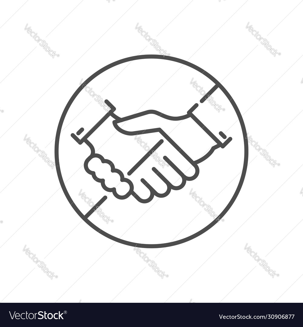 Avoid contact related thin line icon