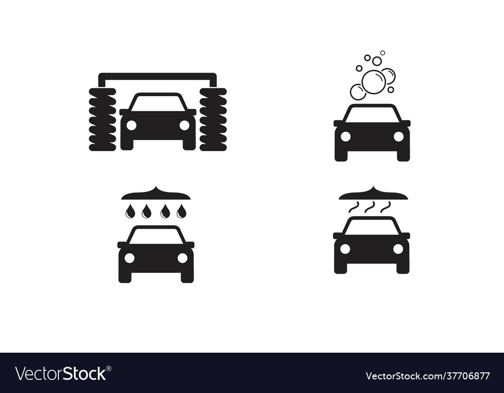 Car wash icon set