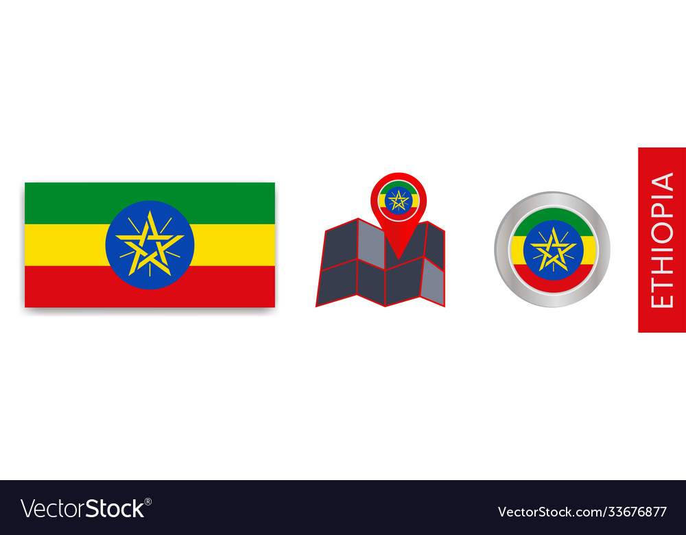 Collection ethiopian national flags