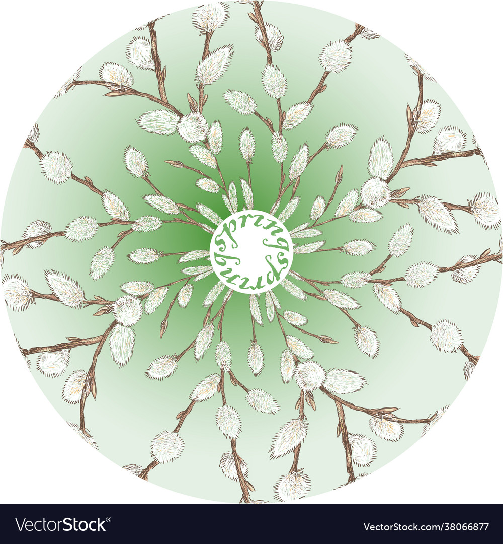Decorative round design element from drawn spring