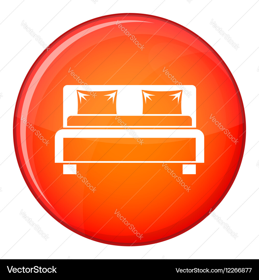 Double bed icon flat style Royalty Free Vector Image