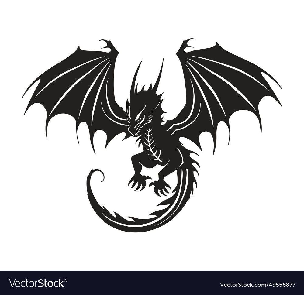 Dragon Black Silhouette Art Chinese New Royalty Free Vector