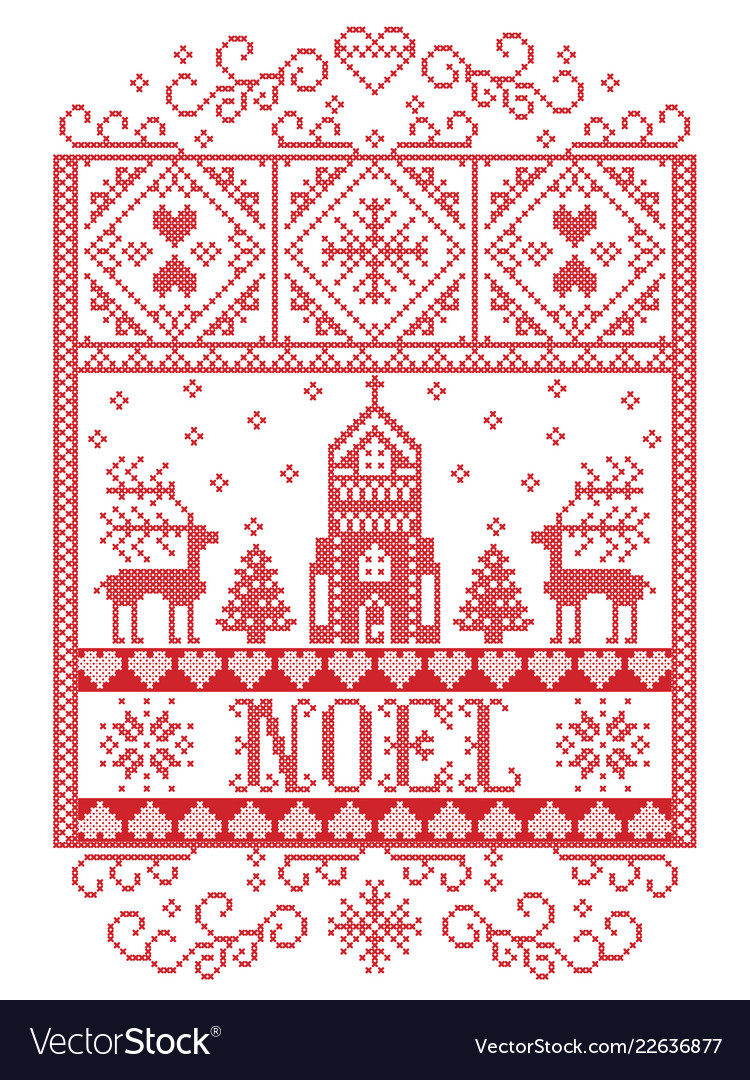 Elegant scandinavian noel pattern xmas Royalty Free Vector
