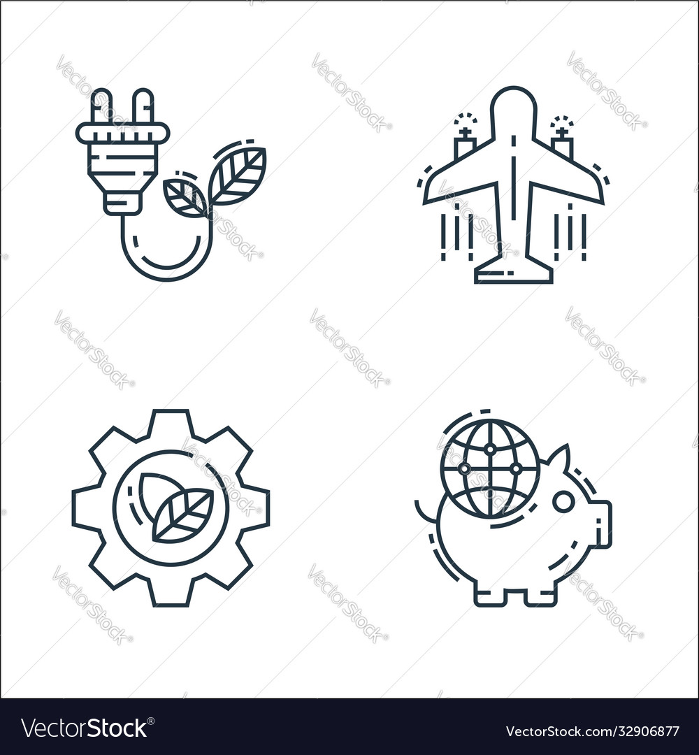 Environment and eco line icons linear set quality