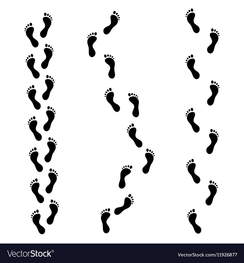 Foot trail footprints or barefoot Royalty Free Vector Image