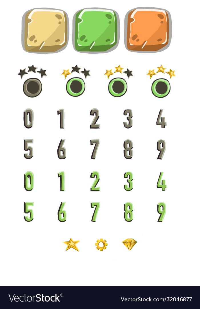 Spielvorlage mit Elementen Objekten vector image Spielvorlage mit Elementen Objekten