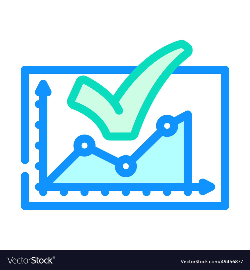 Graph check mark color icon
