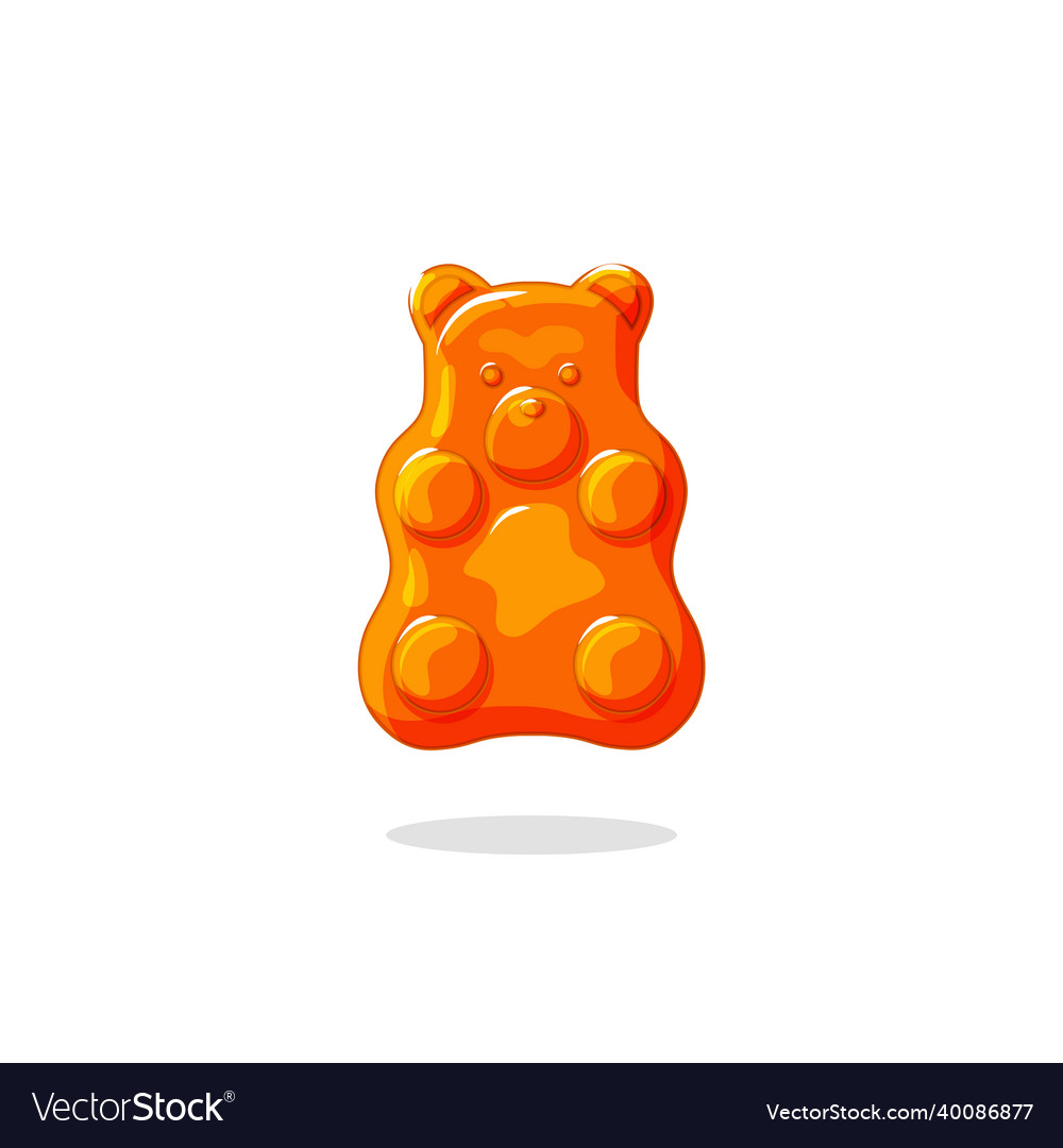 Gummy the bear orange jelly candy healthy