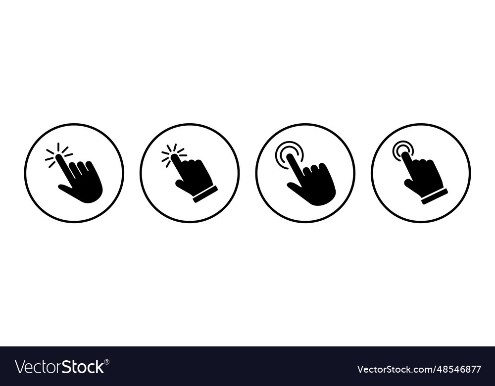 Hand click icon clicking finger pointer