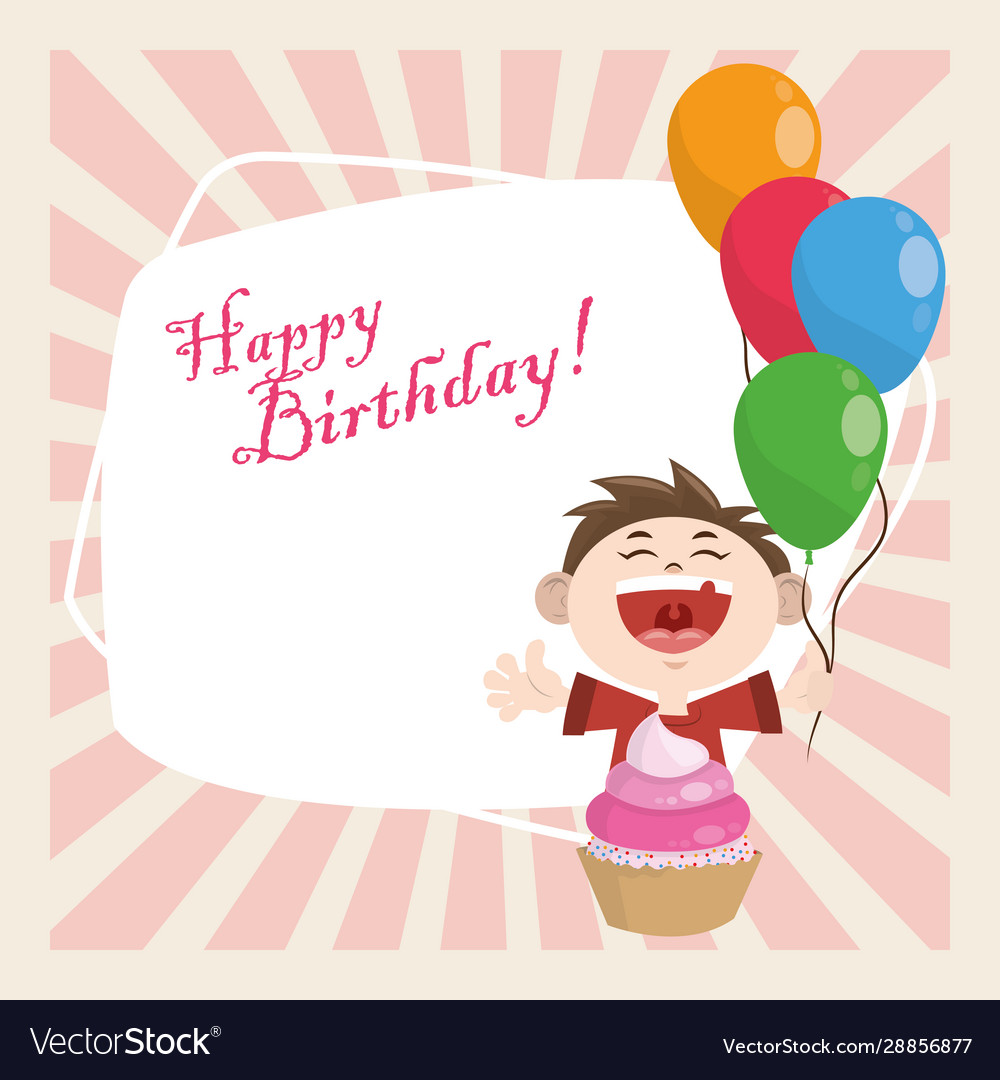 Happy birthday celebration party cute boy Vector Image