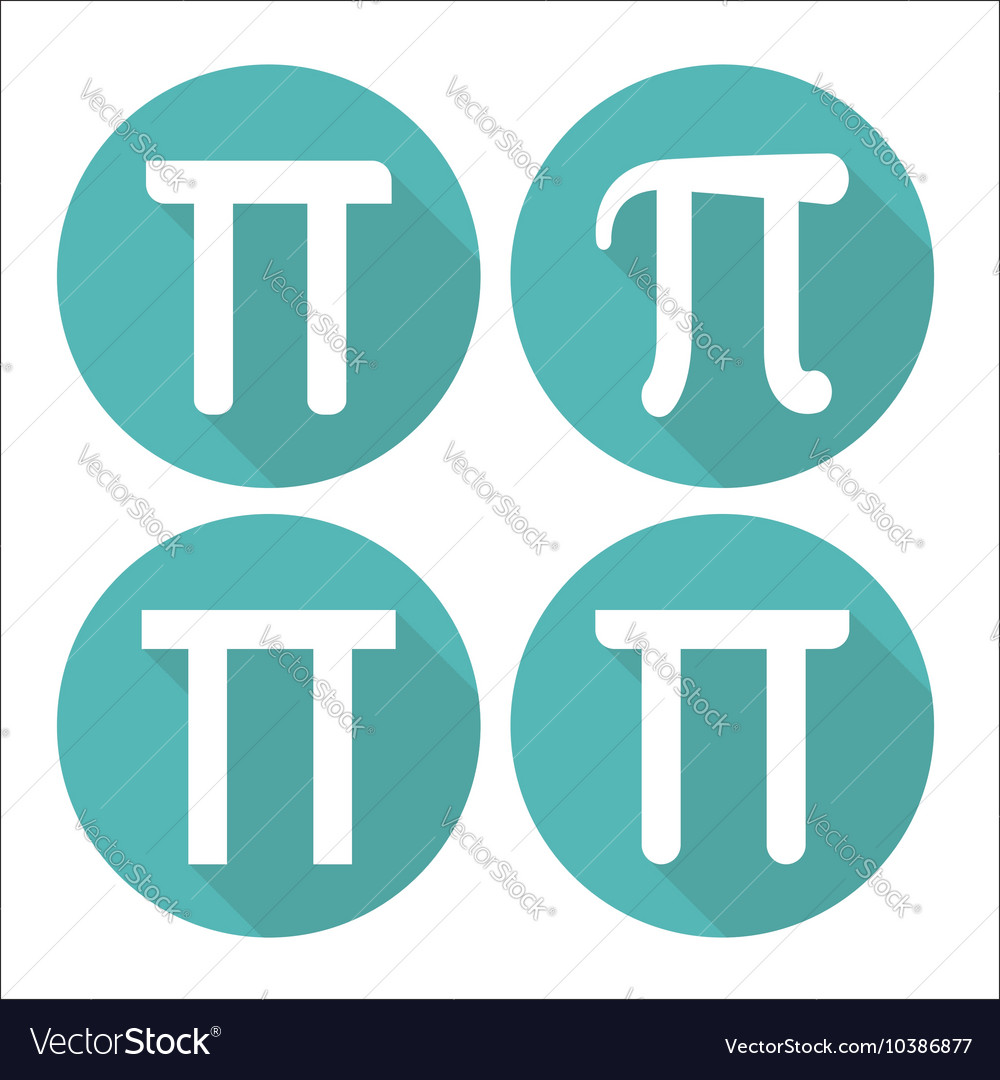 Mathematic pi icon flat set