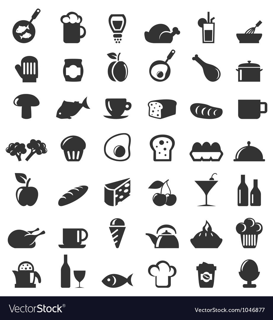 Meal icons6 Royalty Free Vector Image - VectorStock