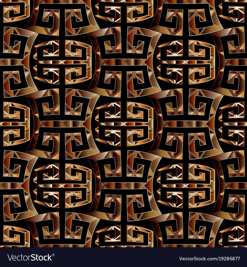 Modern geometric meander seamless pattern black