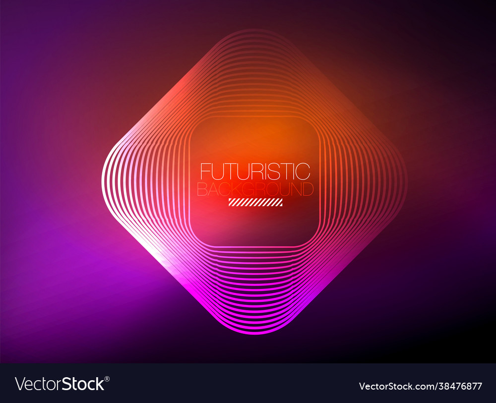 Neon color square shape lines abstract background vector image Neon color square shape lines abstract background